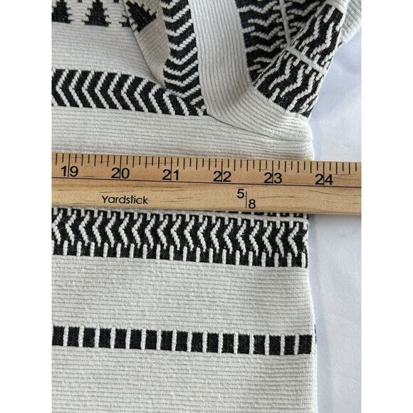 J.Jill Cotton Blend Sweater XL Black White Textured Stripe Boat Neck Fall Winter - Picture 13 of 15